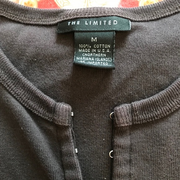 Brown cotton knit long sleeve top - Picture 3 of 4